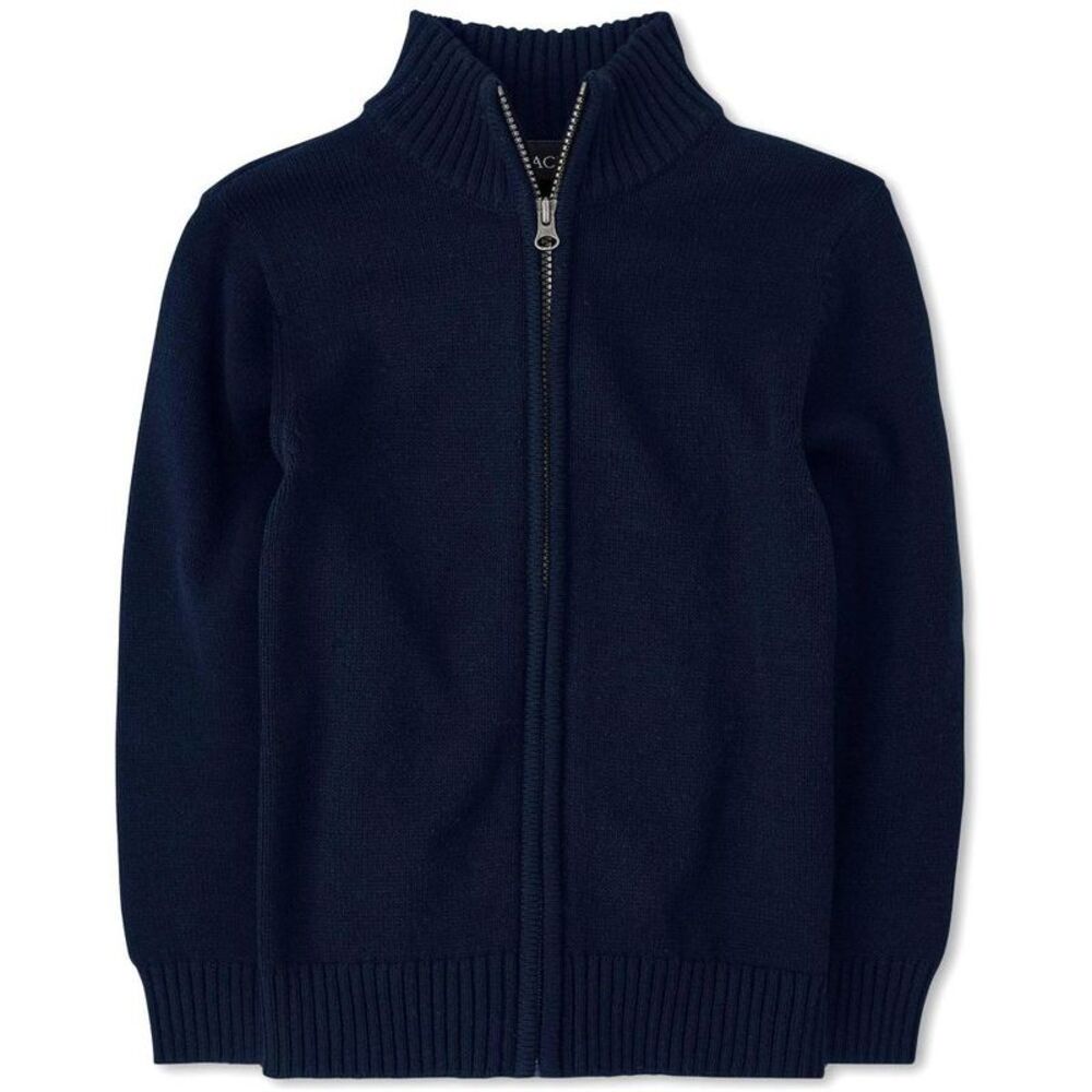 The Children's Place Boys Uniform Long Sleeve Zip Up Sweater Blue L (10/12)
